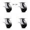 Service Caster 6 Inch Glass Filled Nylon Caster Set with Roller Bearing 4 Brake 2 Swivel Lock SCC-35S620-GFNR-SLB-BSL-2-SLB-2 - alternate 1